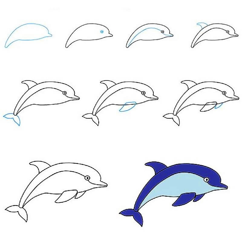 Eine Delphin-Idee 9 zeichnen ideen