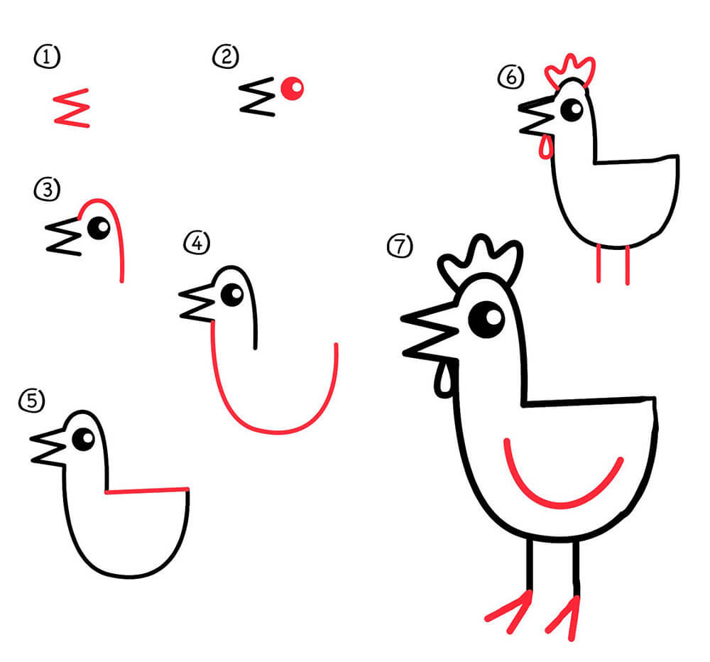 Eine einfache Henne zeichnen ideen