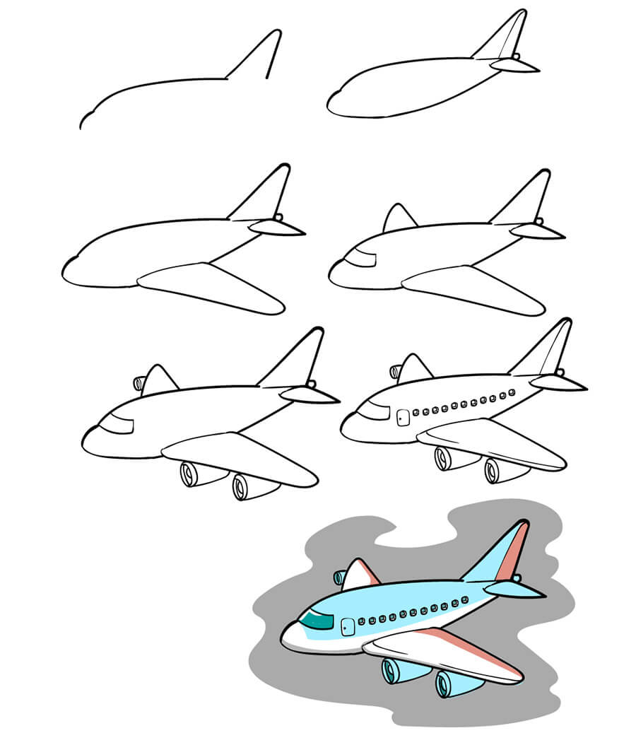 Eine Flugzeugidee 6 zeichnen ideen