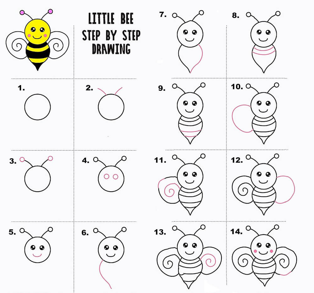 Eine kleine Biene zeichnen ideen