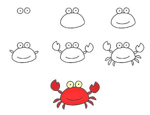 Eine süße Krabbe zeichnen ideen