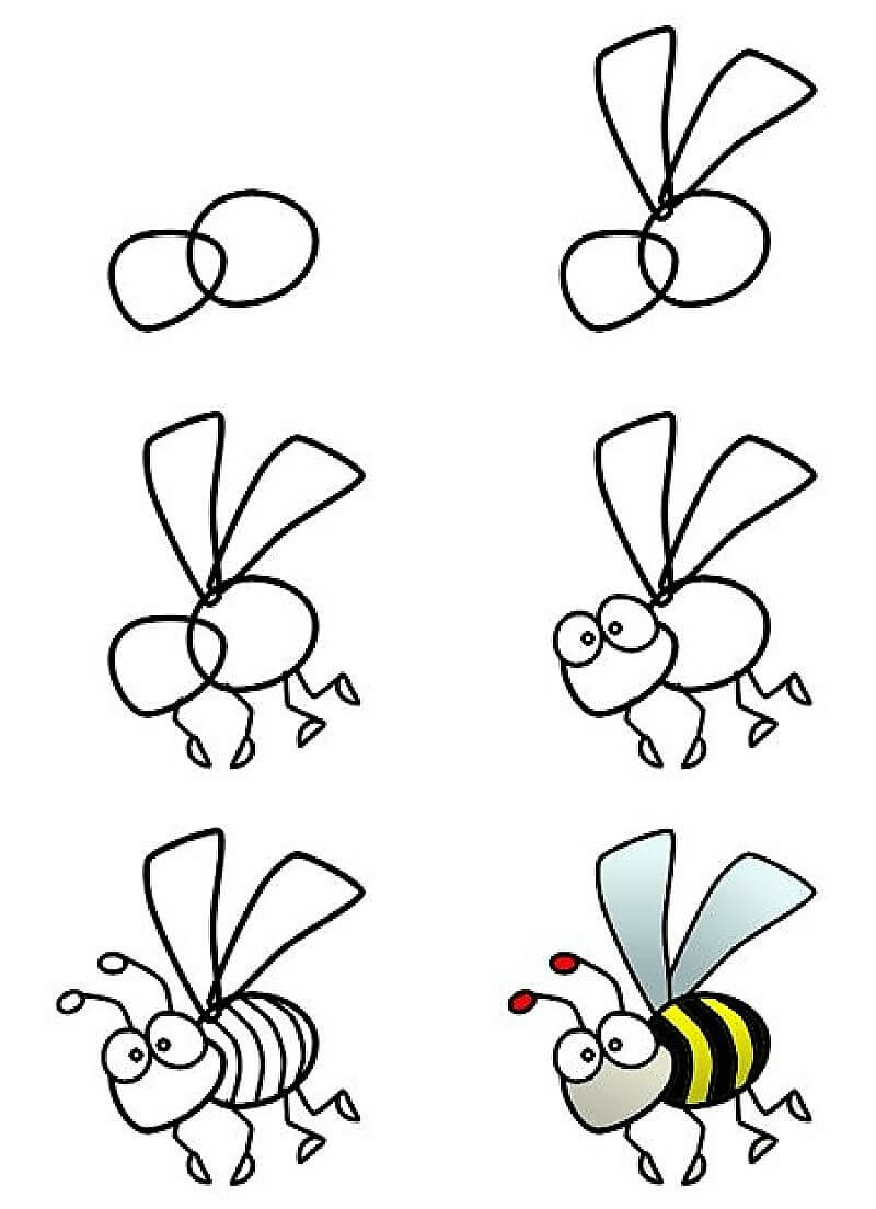 Eine wunderschöne Biene zeichnen ideen