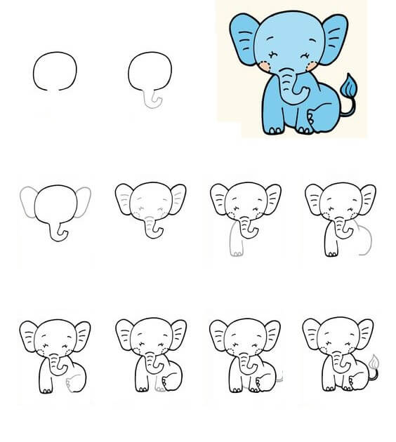 Elefantenidee (18) zeichnen ideen