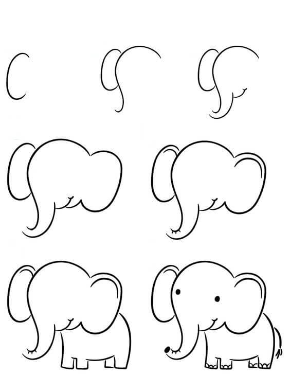 Elefantenidee (23) zeichnen ideen
