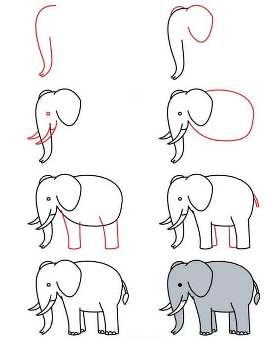 Elefantenidee (24) zeichnen ideen