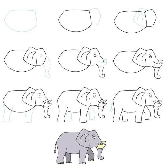 Elefantenidee (29) zeichnen ideen