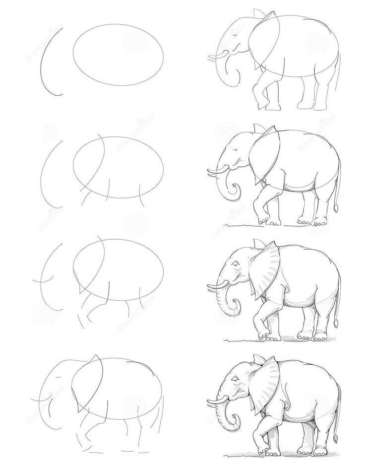 Elefantenidee (30) zeichnen ideen