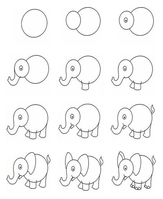 Elefantenidee (31) zeichnen ideen