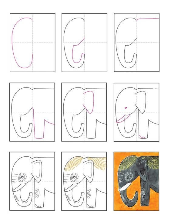 Elefantenidee (46) zeichnen ideen