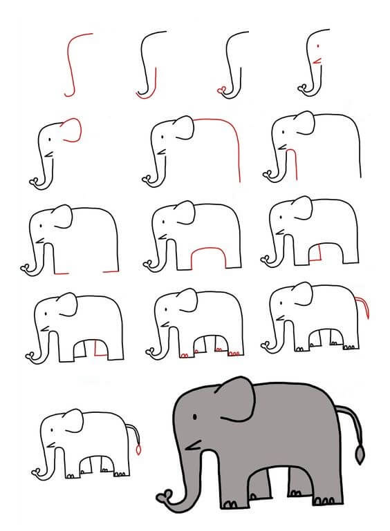 Elefantenidee (47) zeichnen ideen