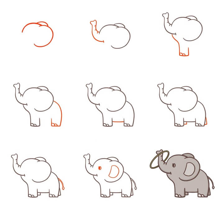 Elefantenidee (60) zeichnen ideen
