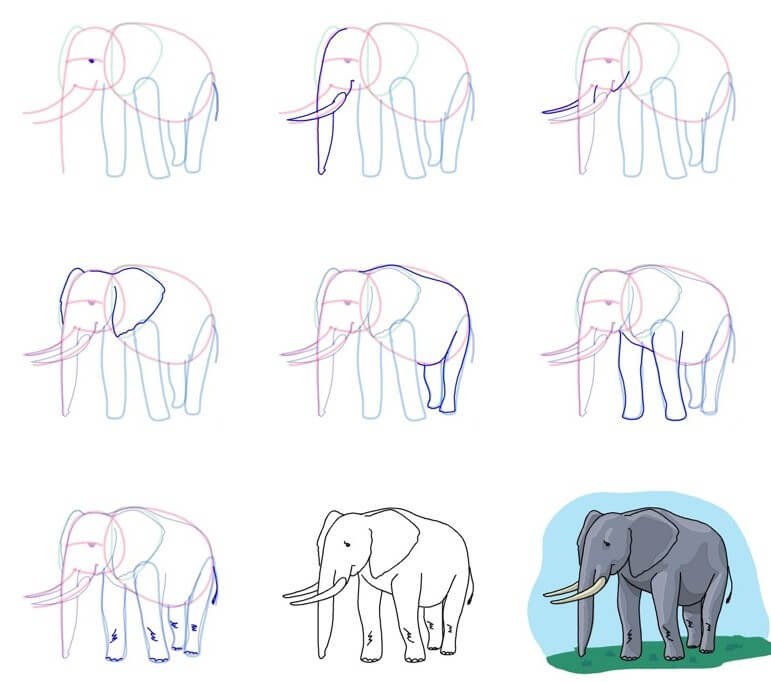 Elefantenidee (77) zeichnen ideen