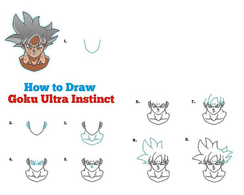 Goku Ultra Instinct zeichnen ideen