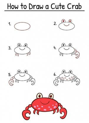 Zeichnen Lernen Krabbe – Idee 14