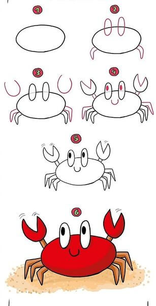 Zeichnen Lernen Krabbe – Idee 16