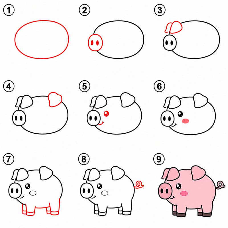 Lustiges Schwein zeichnen ideen