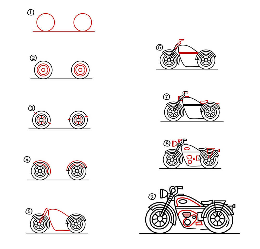Motorrad - Idee 16 zeichnen ideen