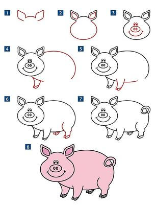 Zeichnen Lernen Schwein-Idee 11