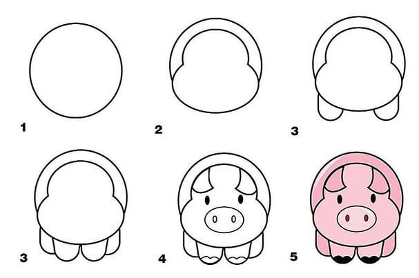 Zeichnen Lernen Schwein-Idee 17