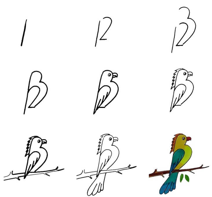 Vogel zeichnen ideen