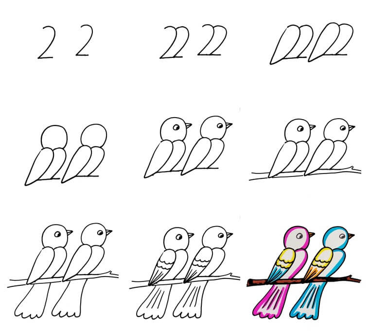 Vogelidee (40) zeichnen ideen