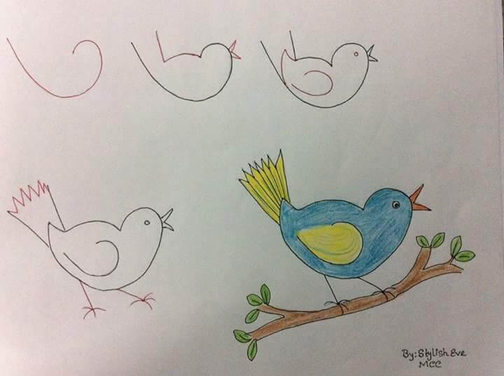 Vogelidee 6 zeichnen ideen