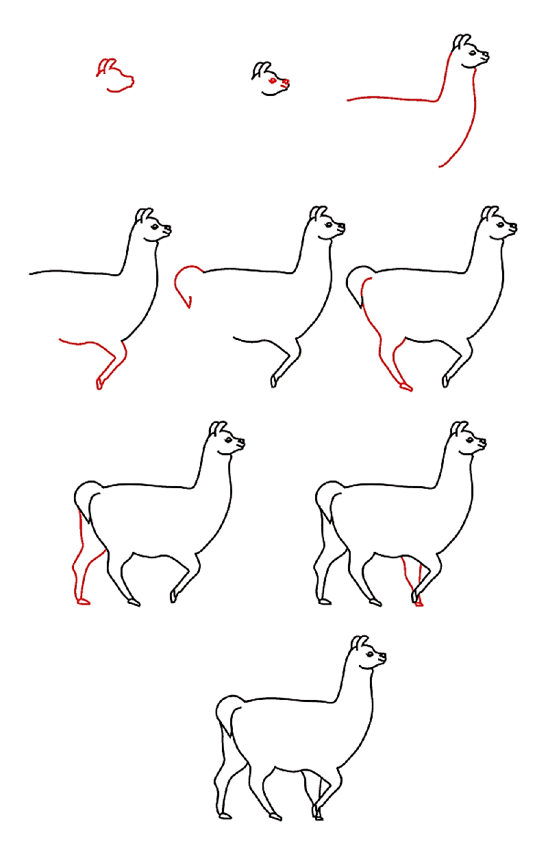 Ein einfaches Lama zeichnen ideen