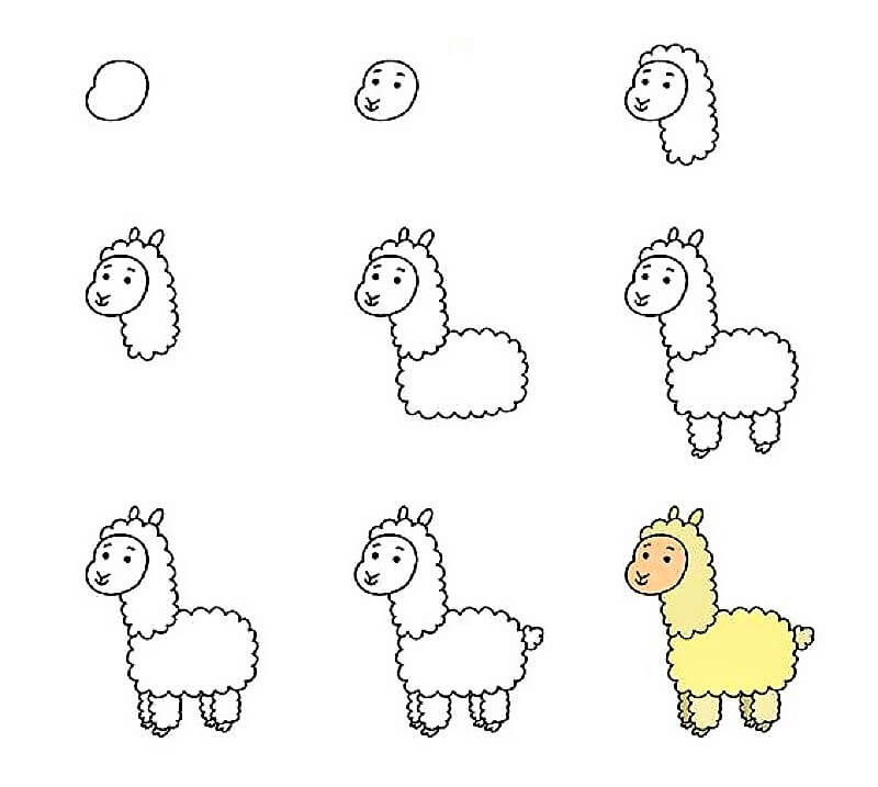 Ein Lama-Ganzkörper zeichnen ideen