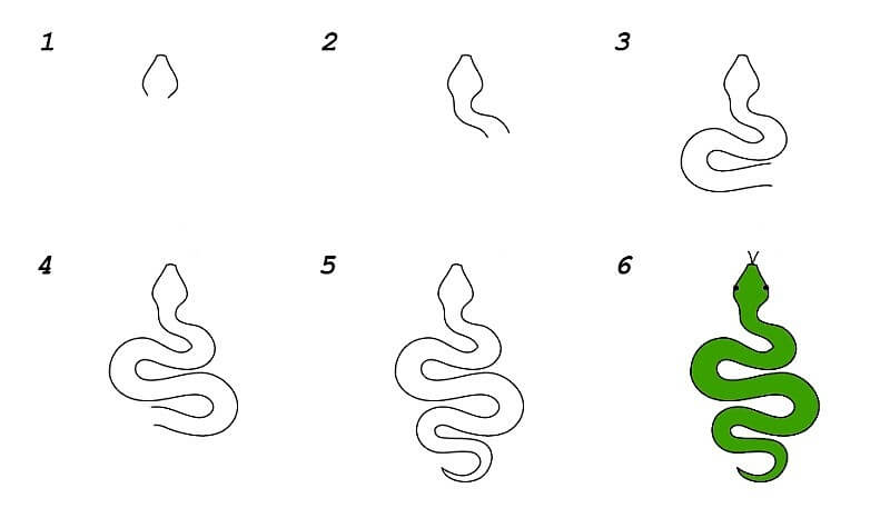 Eine einfache Schlange zeichnen ideen
