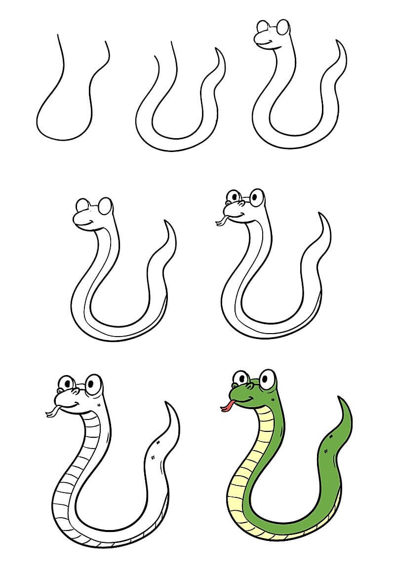 Eine Kobra-Schlange zeichnen ideen