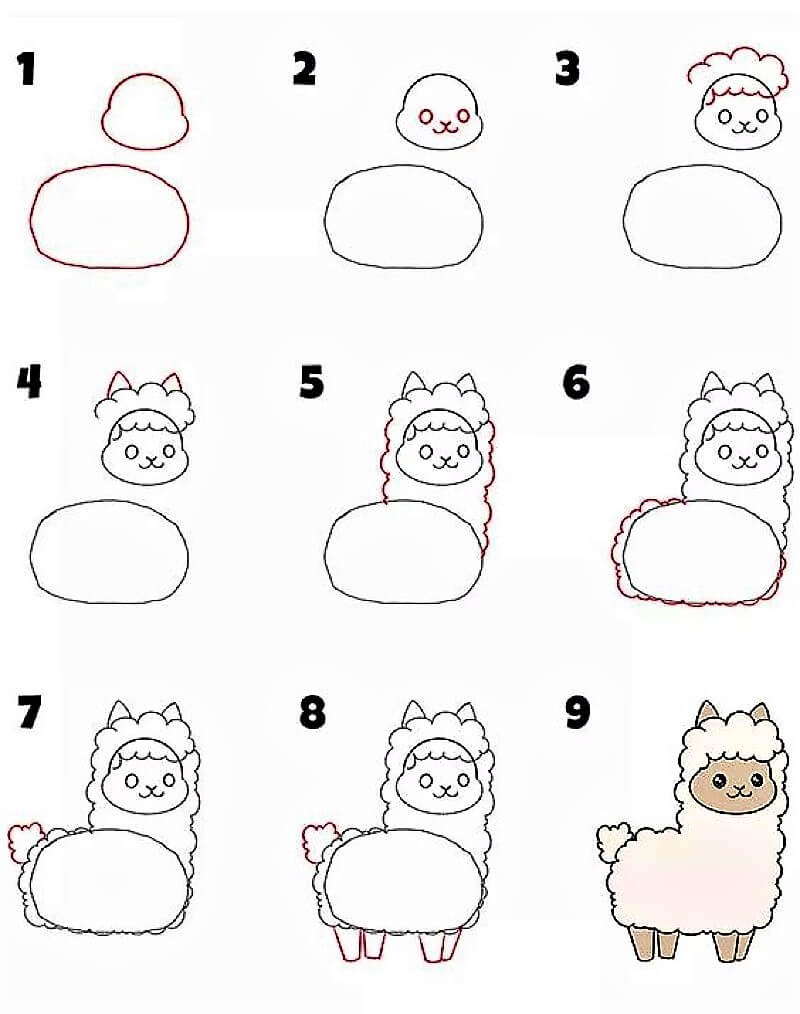 Eine Lama-Idee 10 zeichnen ideen