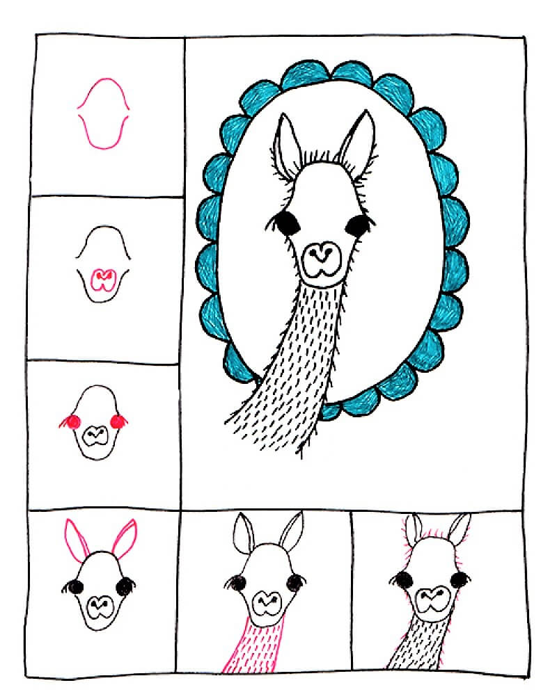 Eine Lama-Idee 11 zeichnen ideen