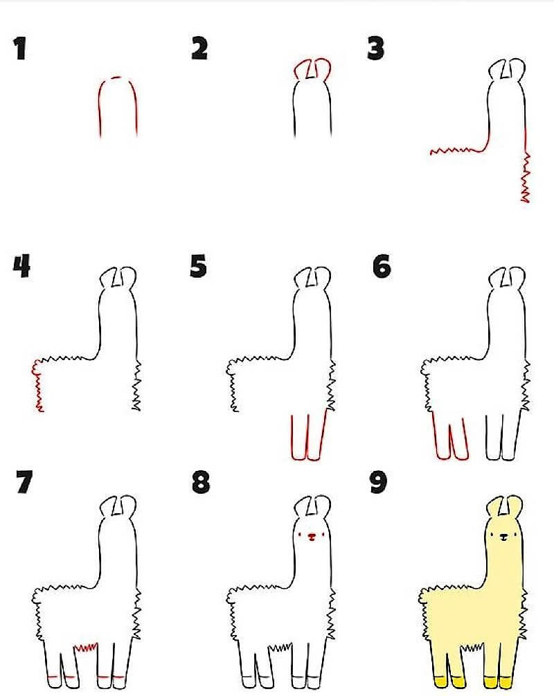 Eine Lama-Idee 12 zeichnen ideen
