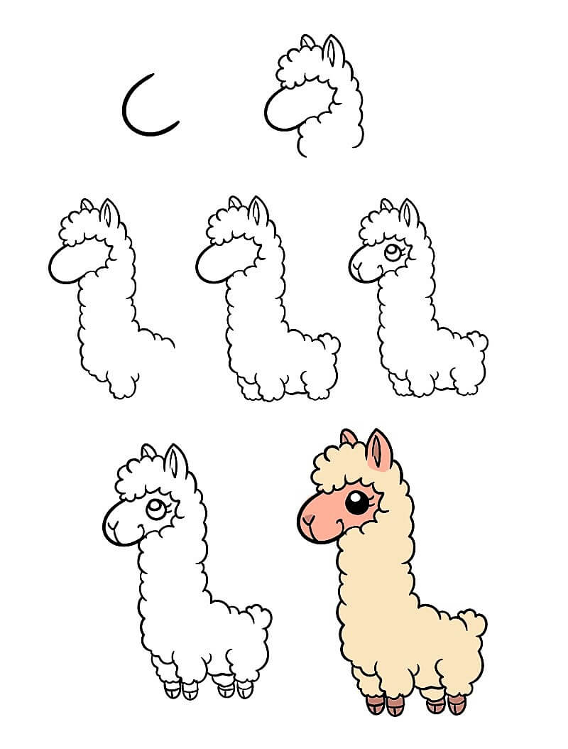 Eine Lama-Idee 17 zeichnen ideen