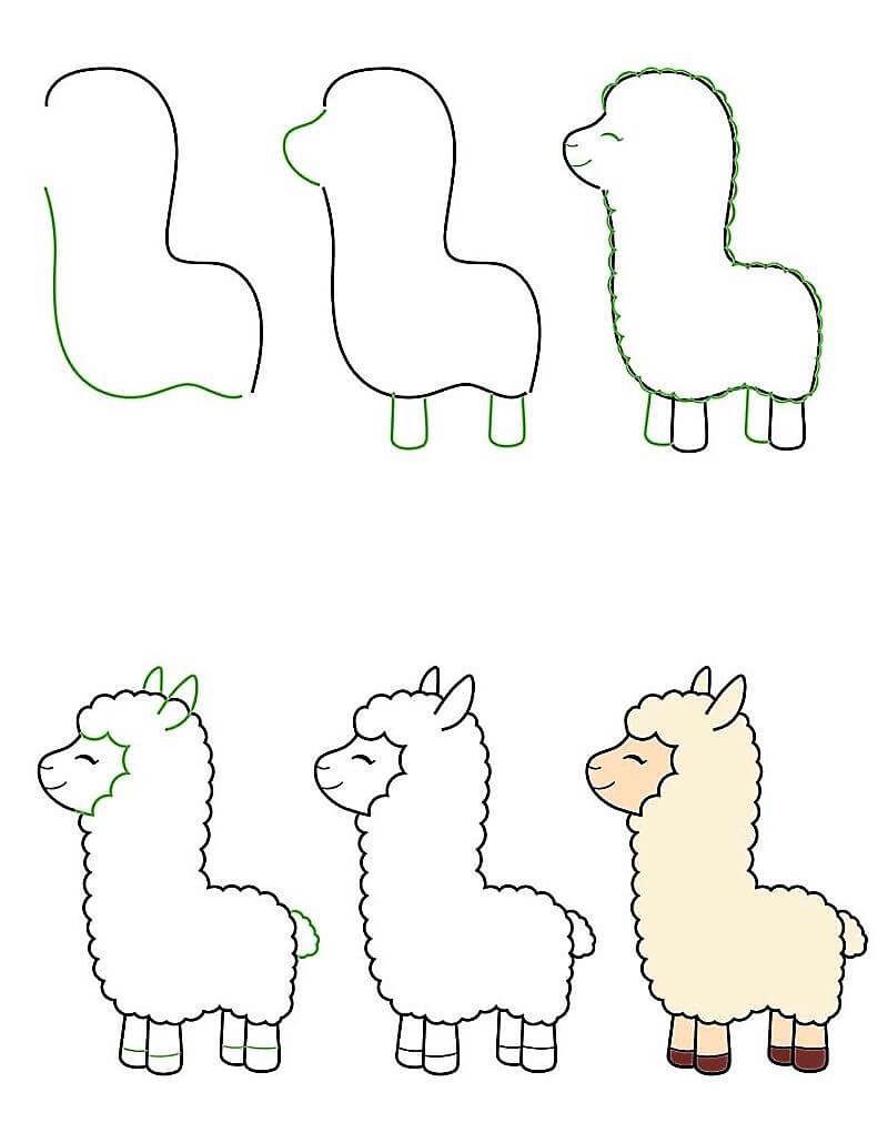 Eine Lama-Idee 7 zeichnen ideen