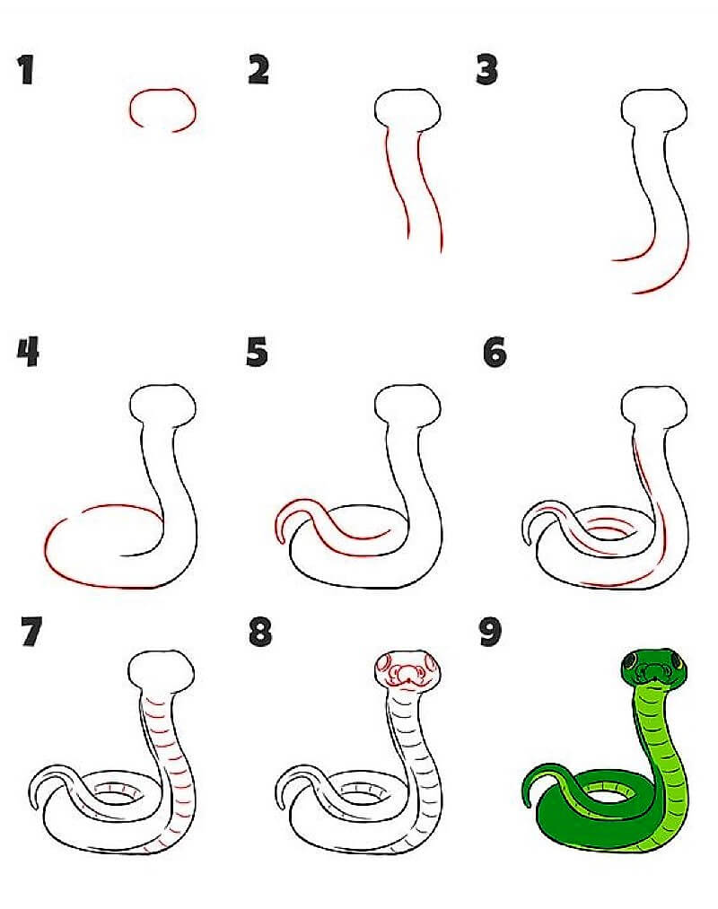 Eine Schlangenidee 11 zeichnen ideen