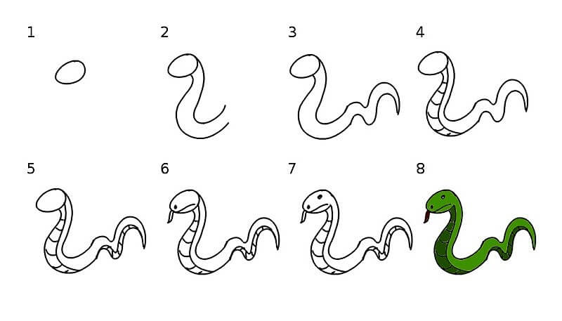Eine Schlangenidee 12 zeichnen ideen
