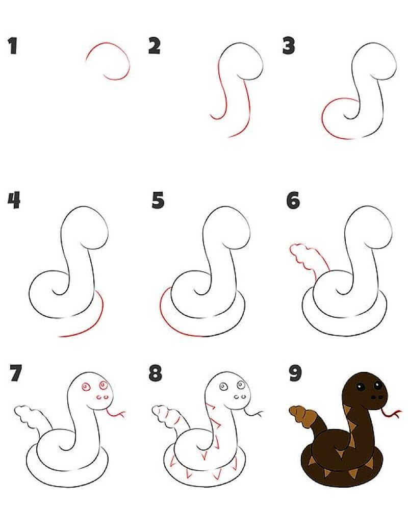 Eine Schlangenidee 15 zeichnen ideen