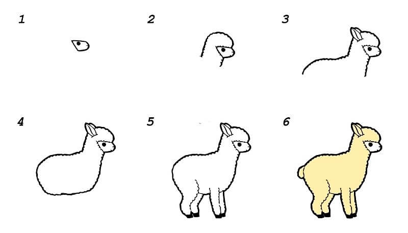 Sehr einfaches Lama zeichnen ideen