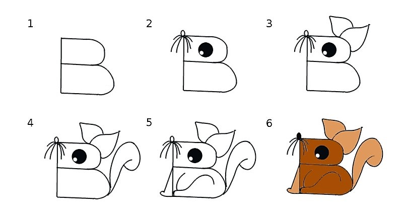 Zeichnen Lernen Eine Eichhörnchen-Idee 12