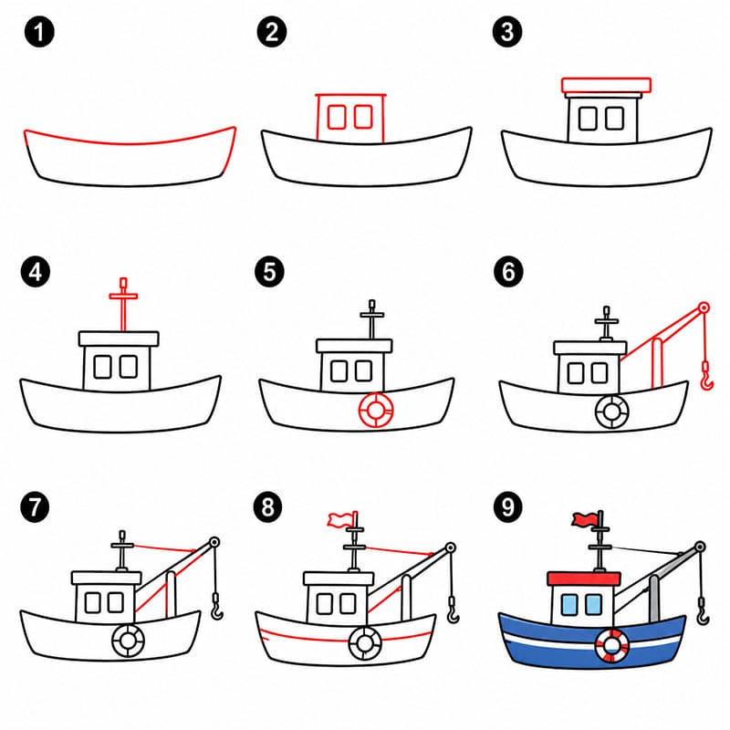 Boot Einfaches zeichnen ideen
