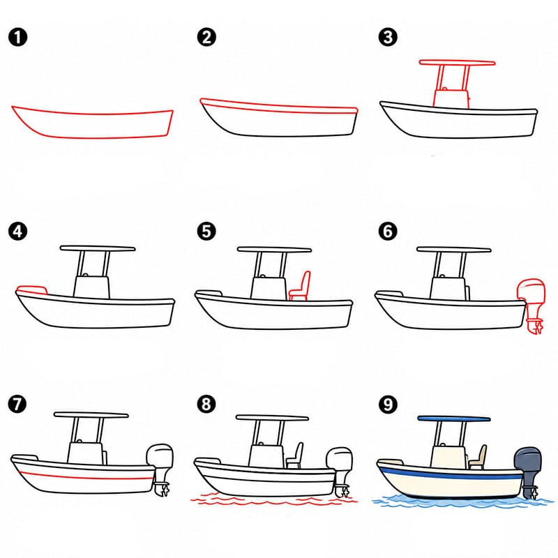 Boot in der Bucht zeichnen ideen