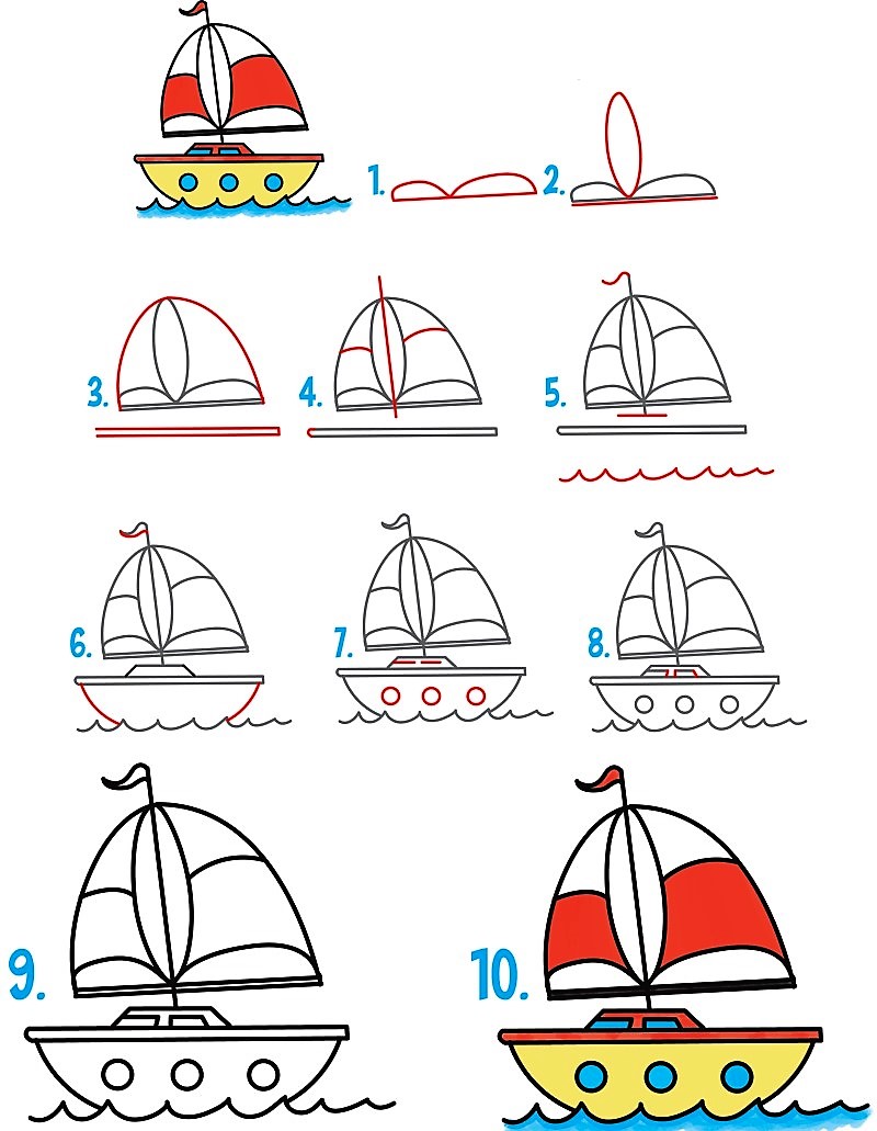 Ein Cartoon ein Boot zeichnen ideen