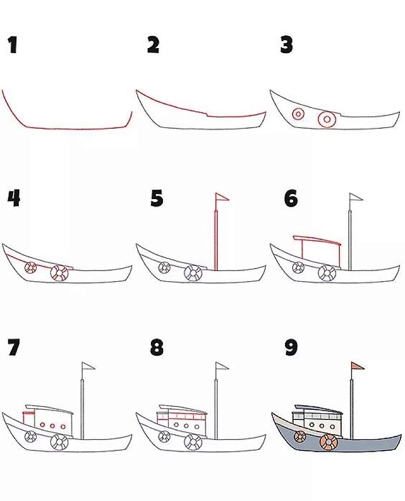 Eine Bootsidee 3 zeichnen ideen