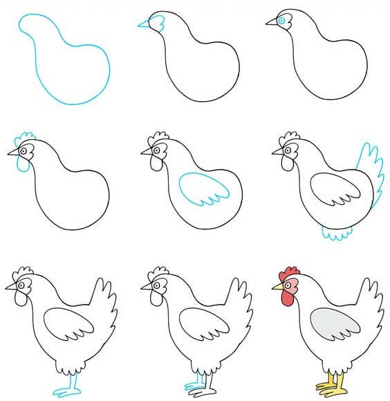 Huhn zeichnen ideen