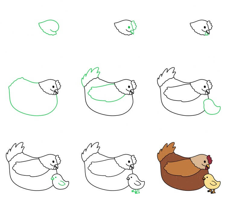 Zeichnen Lernen Hühneridee (14)