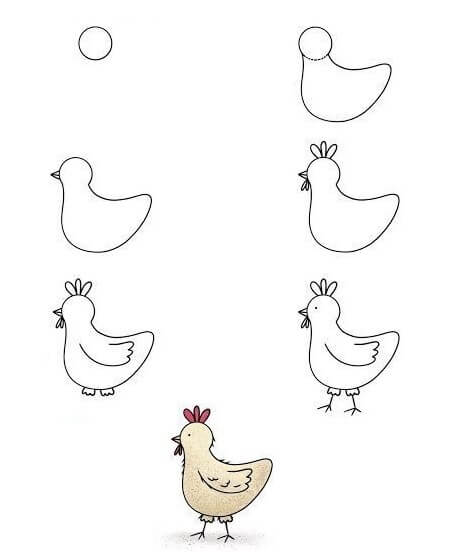 Zeichnen Lernen Hühneridee (6)