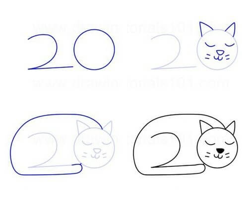 Zeichnen Lernen Ideen für Katzen (18)