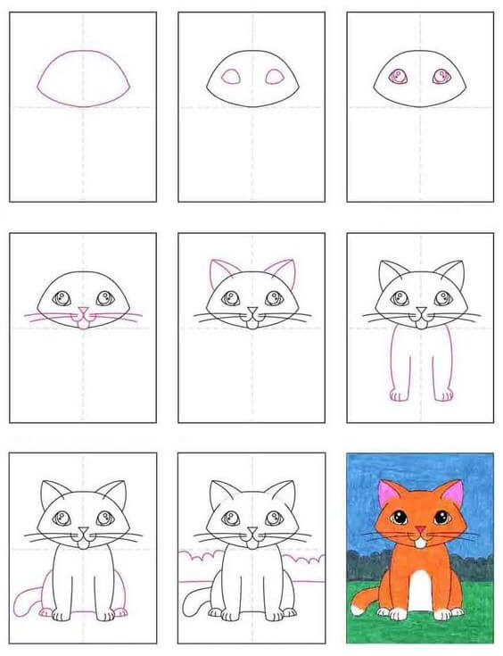 Zeichnen Lernen Ideen für Katzen (20)