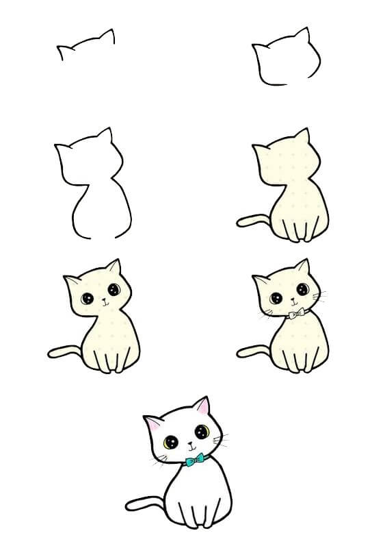 Zeichnen Lernen Ideen für Katzen (29)
